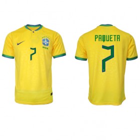 Brasilien Lucas Paqueta 7 Hjemme VM 2022 - Fodboldtrøjer (S/S)